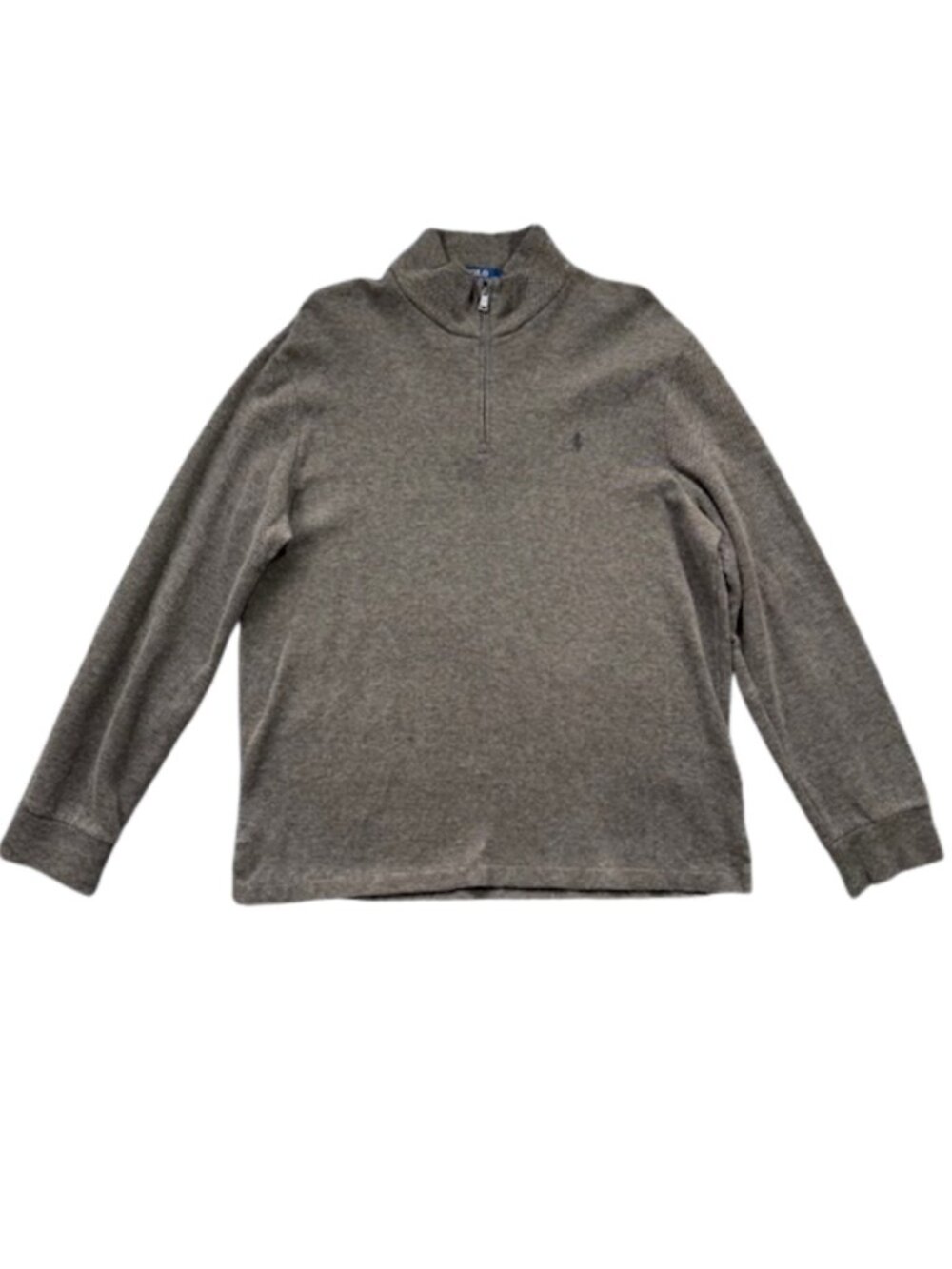 Polo Ralph Lauren Quarter Zip Sweater Brown Textured Pullover Men’s Large